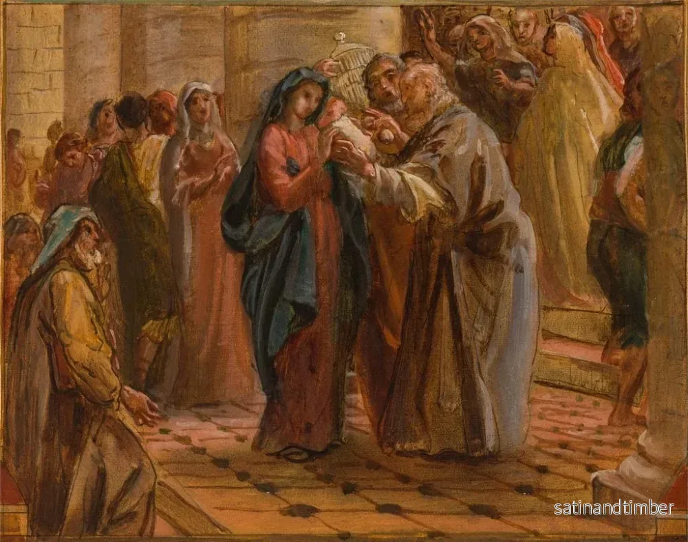 Reproduktion av målningen La présentation au temple - Louis-Antoine-Léon Riesener - Bild 2