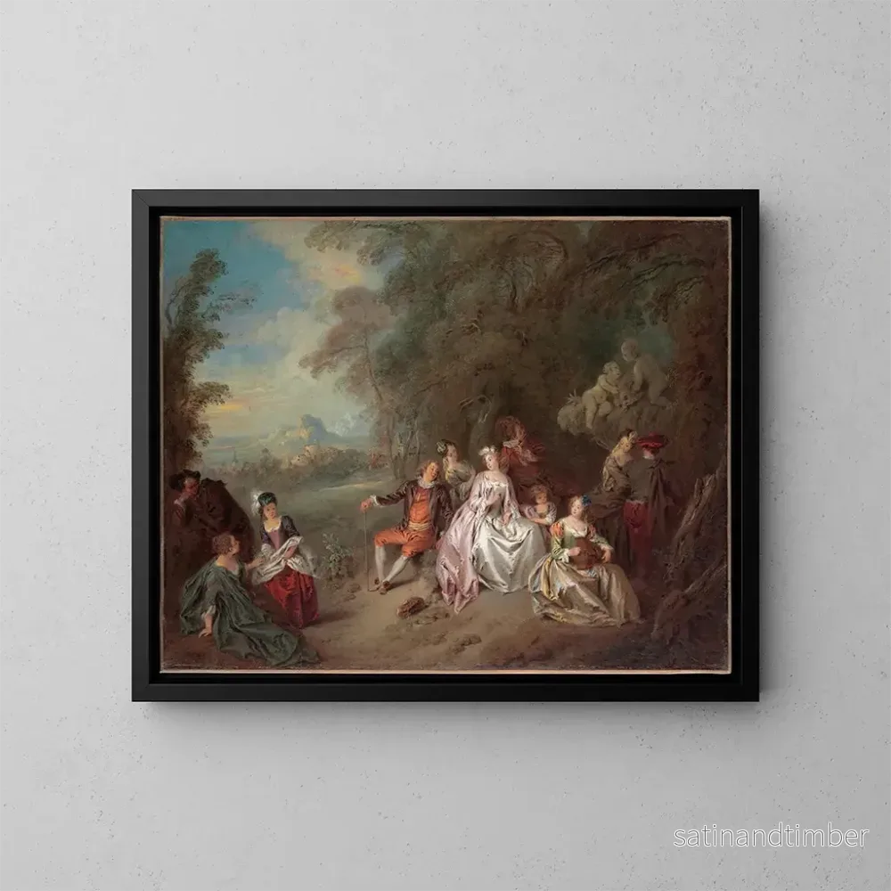 Reproduktion av målningen Konsert i det gröna - Jean-Baptiste Pater
