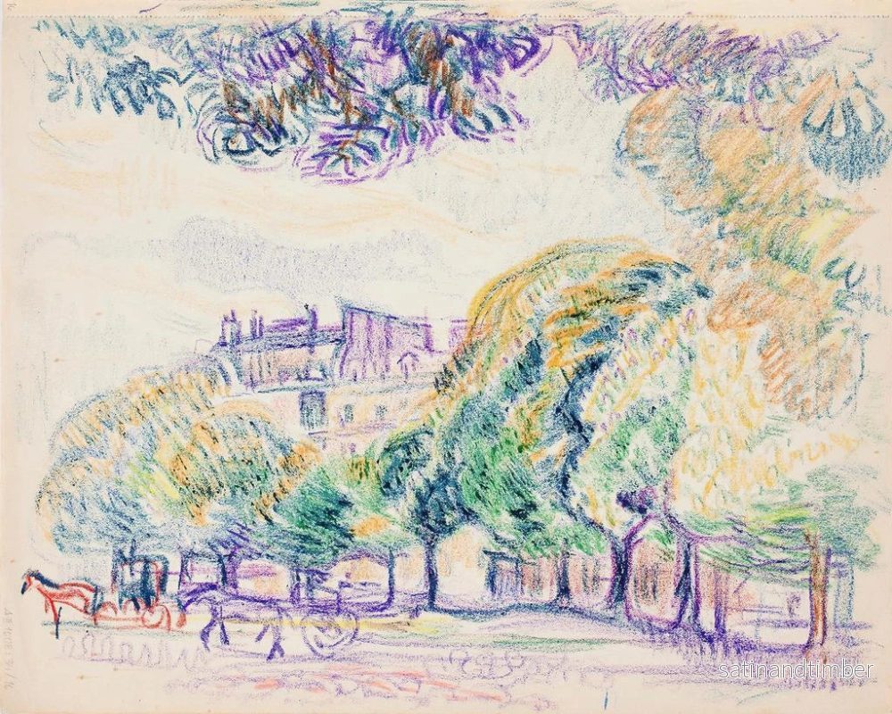 Reproduktion av målningen Vy av staden med förare i parken - Magnus Enckell - Bild 2