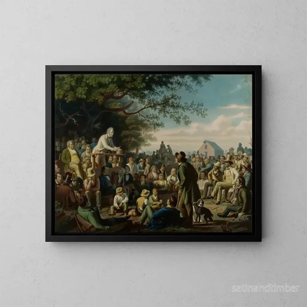 Reproduktion av målningen Discours sur une souche - Louis Adolphe Gautier