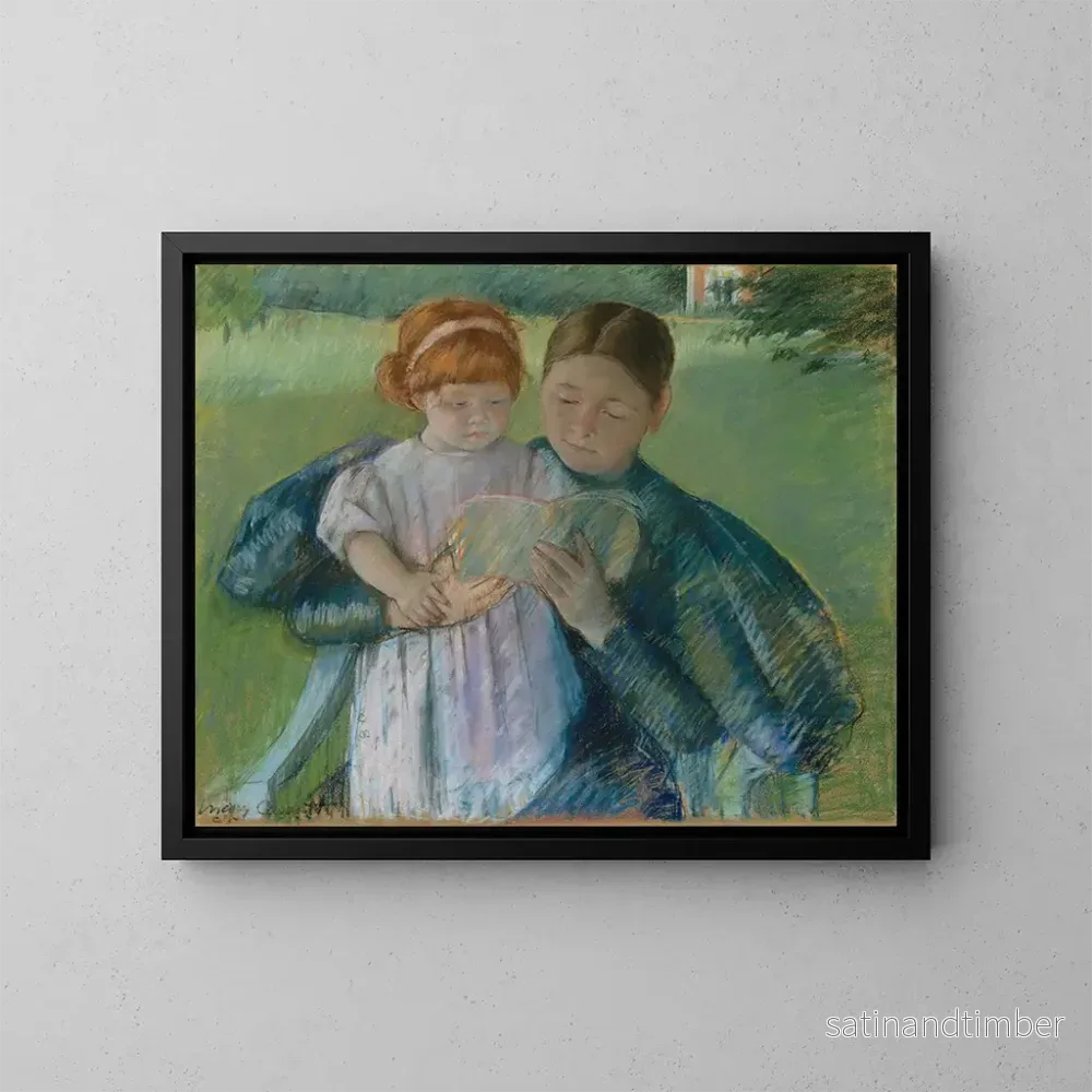 Reproduktion av målningen Sjuksköterska som läser för en liten flicka - Mary Cassatt