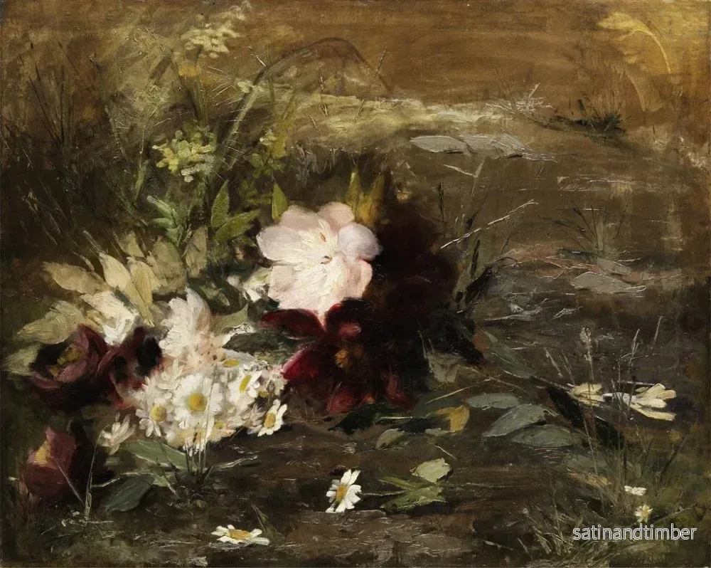 Reproduktion av målningen Nénuphars, fleurs et marguerites sur le quai - Gerardine van de Sande Bakhuyzen - Bild 2