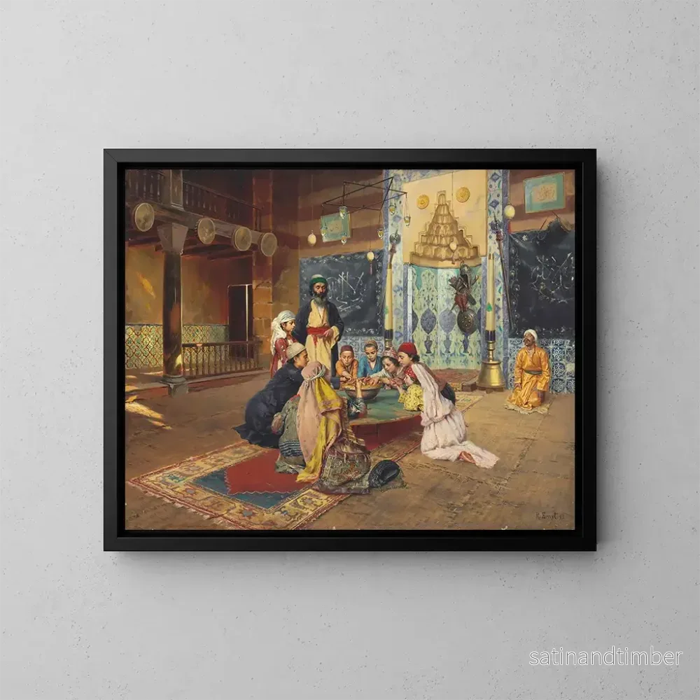 Reproduktion av målningen La Charité chez les derviches de Scutari - Rudolf Ernst