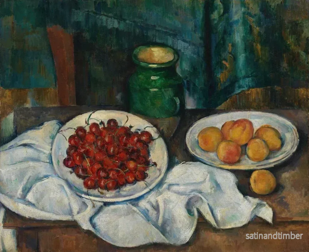 Reproduktion av målningen Naturtavla med körsbär och persikor - Paul Cézanne - Bild 2