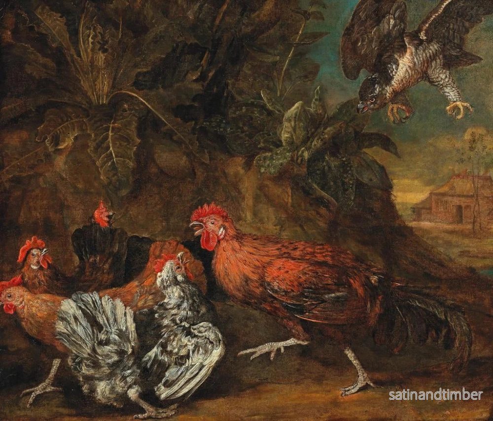 Reproduktion av målningen av fågel attackerad av rovfågel - Melchior de Hondecoeter's cirkel - Bild 2