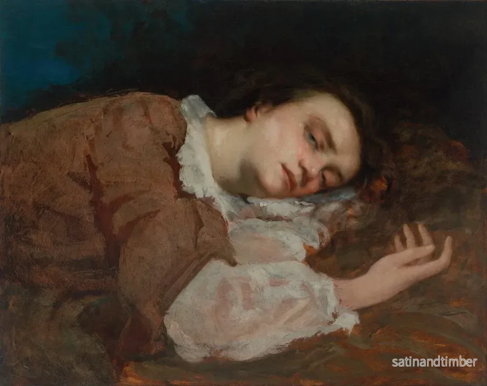 Reproduktion av målningen Studie för De unga damerna vid Seine - Gustave Courbet - Bild 2