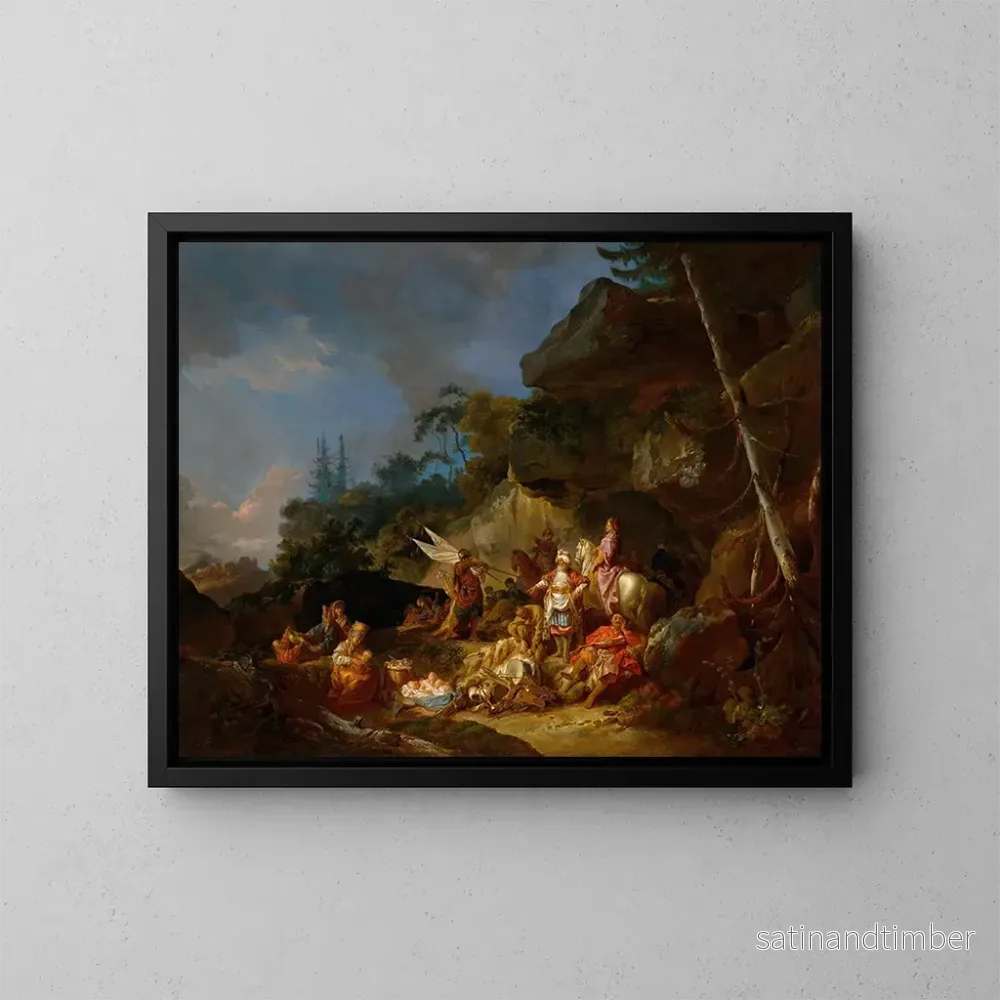 Reproduktion av målningen Le camp tartare - Jean-Baptiste Le Prince
