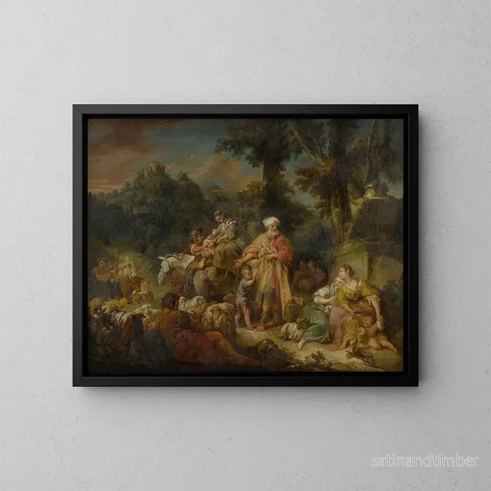 Reproduktion av målningen Jacob och hans familj på väg till Egypten – François Boucher skola Reproduktion av målningen Jacob och hans familj på väg till Egypten – François Boucher skola