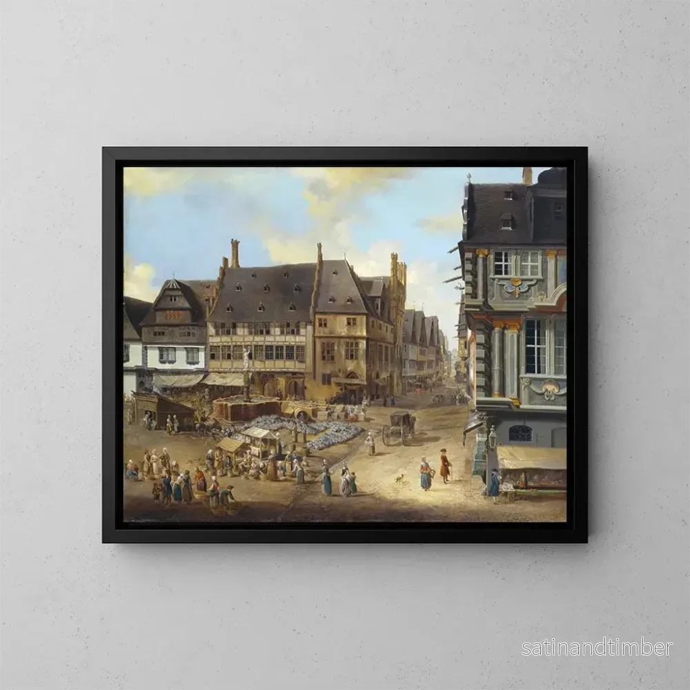 Reproduktion av målningen Le Liebfrauenberg i Frankfurt – Christian Georg Schütz den Äldre Reproduktion av målningen Le Liebfrauenberg i Frankfurt – Christian Georg Schütz den Äldre