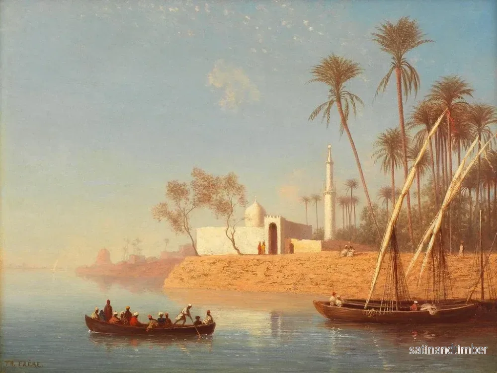 Reproduktion av målningen Vue de Boulak près du Caire, Égypte - Charles Théodore Frère - Bild 2