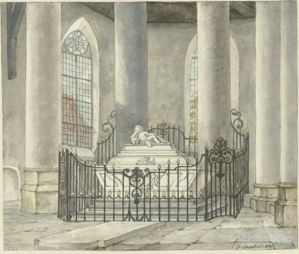 Reproduktion av målningen av Catharina Alida van der Dussen:s gravmonument i en kyrka i Culemborg - Gerrit Lamberts - Bild 2