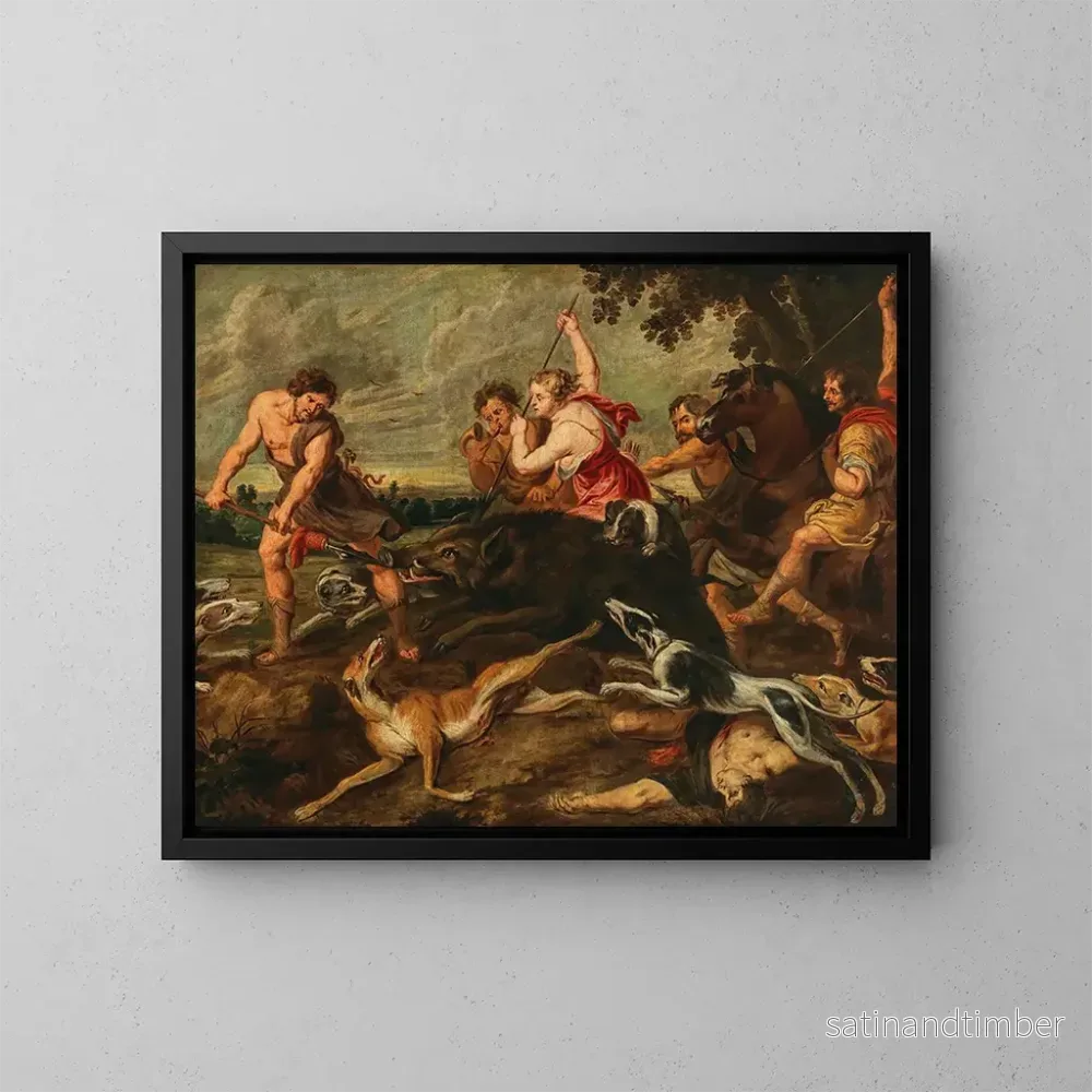 Reproduktion av målningen Méléagre och Atalante jagar vildsvinet i Calydon – Peter Paul Rubens skola Reproduktion av målningen Méléagre och Atalante jagar vildsvinet i Calydon – Peter Paul Rubens skola
