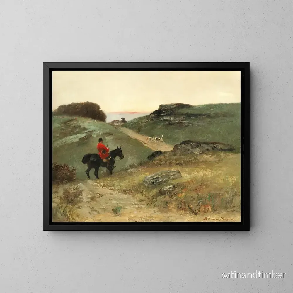 Reproduktion av målningen Le Chasseur rentrando hemma - Pierre Auguste Brunet-Houard