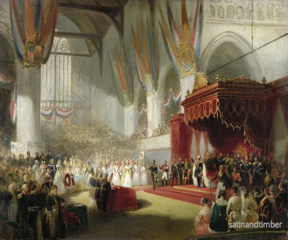 Reproduktion av målningen av kung Wilhelm II:s invigning i Nieuwe Kerk i Amsterdam den 28 november 1840 - Nicolaas Pieneman - Bild 2