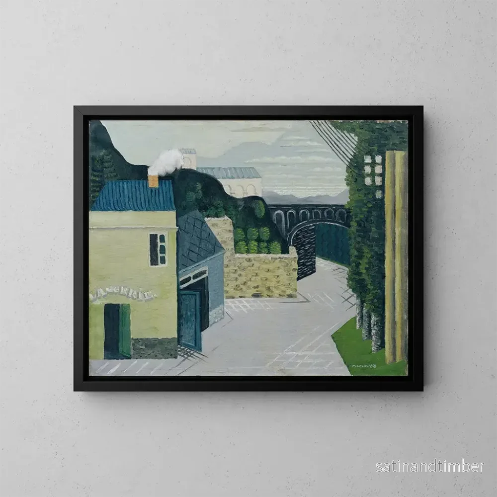 Reproduktion av målningen av staden med viadukten - Louis Marcoussis