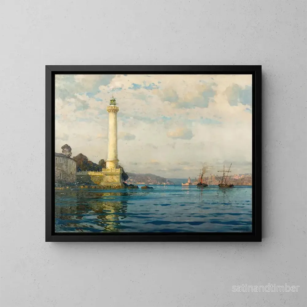 Reproduktion av målningen Le phare d'Ahrkap - Michael Zeno Diemer