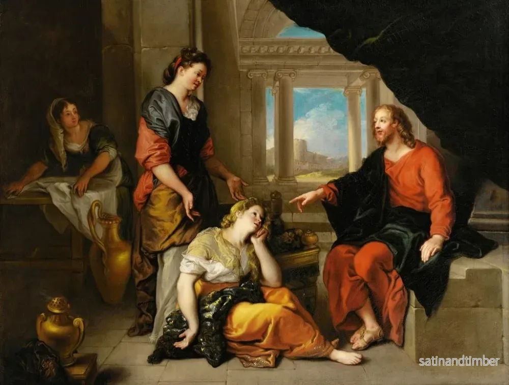 Reproduktion av målningen av Kristus hos Marta och Maria - Charles de La Fosse - Bild 2