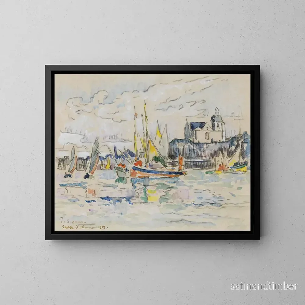 Reproduktion av målningen Vue du port de Dolonne – Paul Signac Reproduktion av målningen Vue du port de Dolonne – Paul Signac