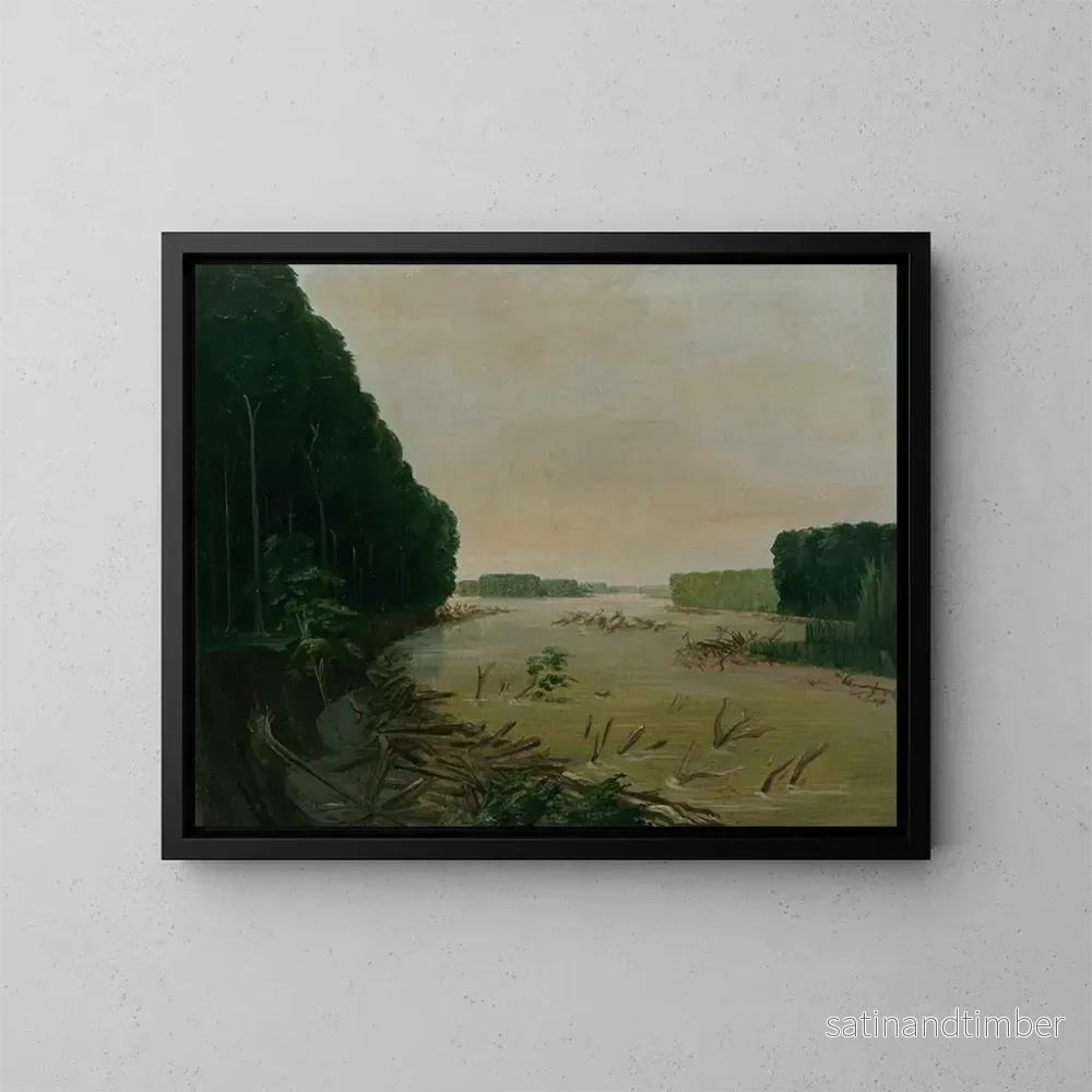 Reproduktion av målningen Vue sur les rives alluviales du Missouri à 600 miles en amont de Saint-Louis – George Catlin Reproduktion av målningen Vue sur les rives alluviales du Missouri à 600 miles en amont de Saint-Louis – George Catlin