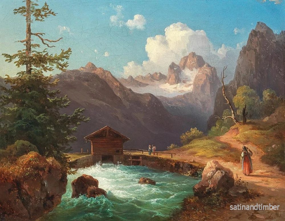 Reproduktion av målningen En vy över Dachstein-massivet - Edmund Mahlknecht - Bild 2