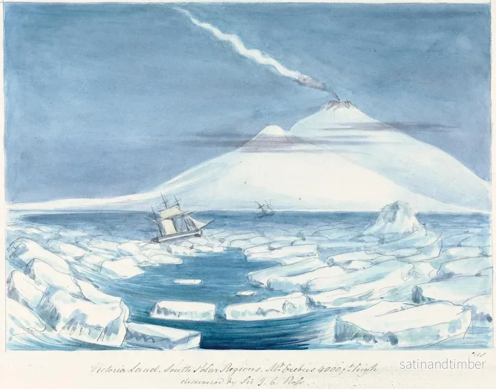 Reproduktion av målningen av Antarktiska regioner på jorden Victoria, Mount Erebus - Charles Hamilton Smith - Bild 2