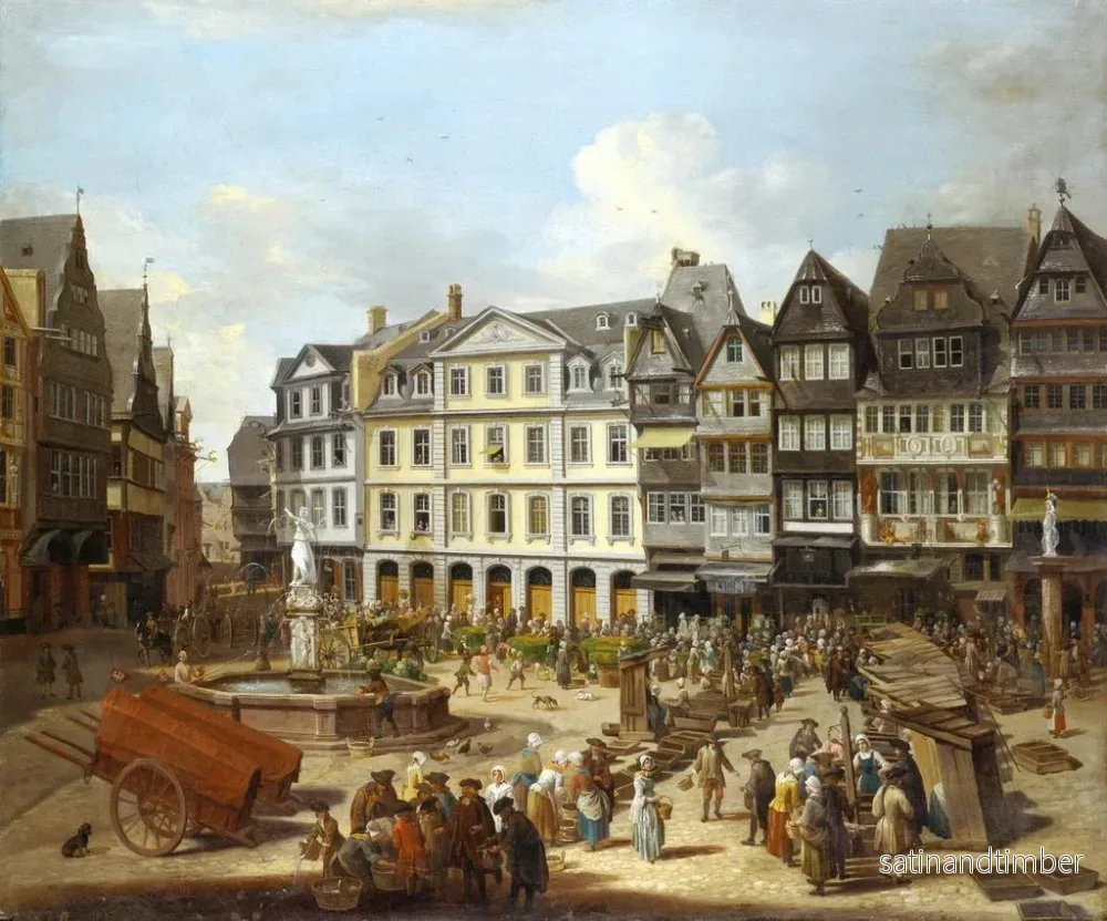Reproduktion av målningen av en marknad på Römerberg i Frankfurt - Christian Georg Schütz den Äldre - Bild 2
