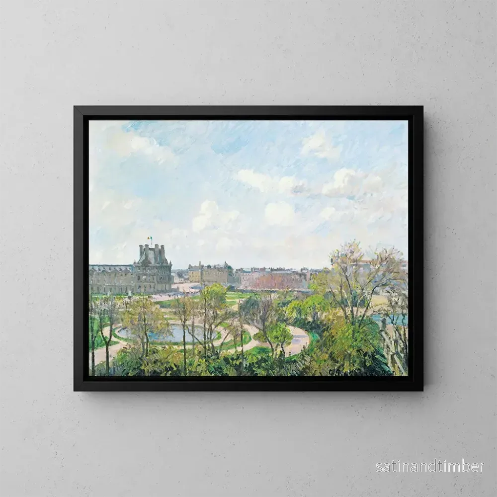 Reproduktion av målningen Le Jardin des Tuileries et le Pavillon de Flore, matin de printemps – Camille Pissarro Reproduktion av målningen Le Jardin des Tuileries et le Pavillon de Flore, matin de printemps – Camille Pissarro