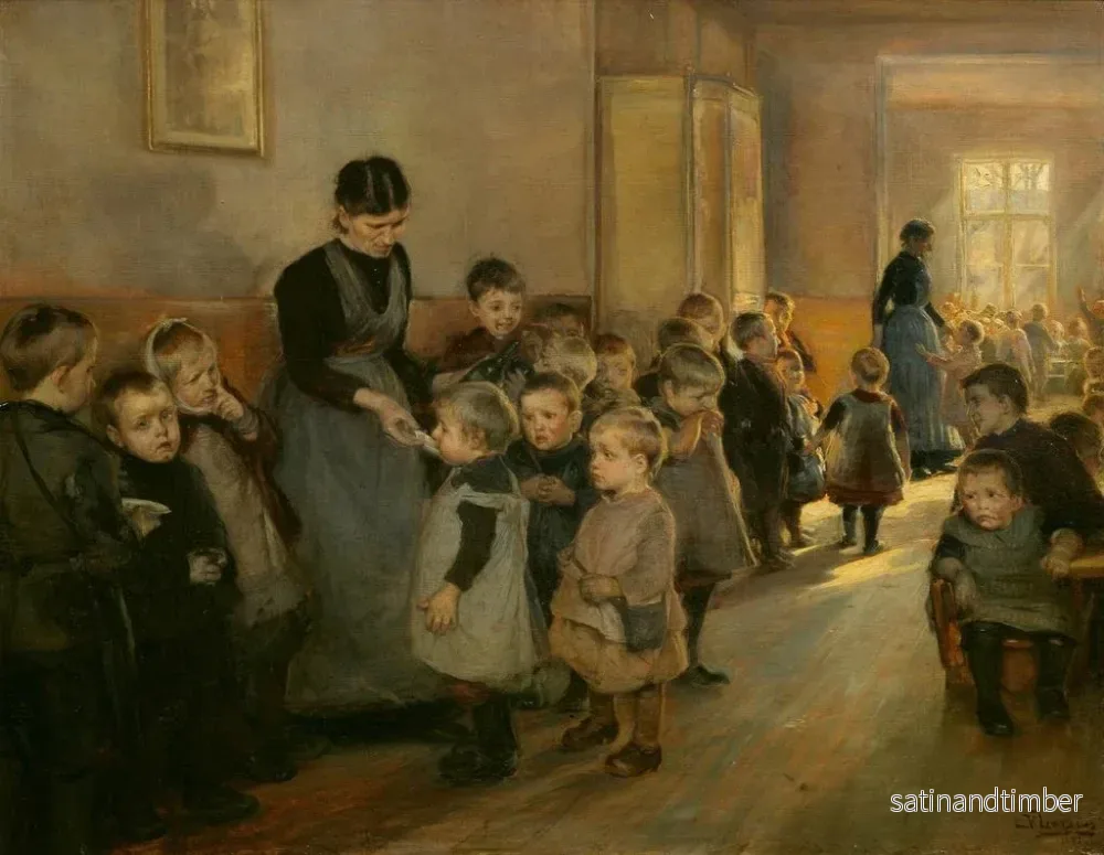 Reproduktion av målningen En paus i skolan - Knud Erik Larsen - Bild 2