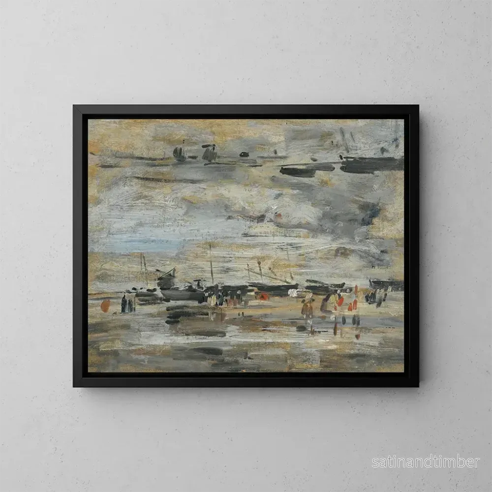 Reproduktion av målningen Mare Basse étude - Eugène Boudin