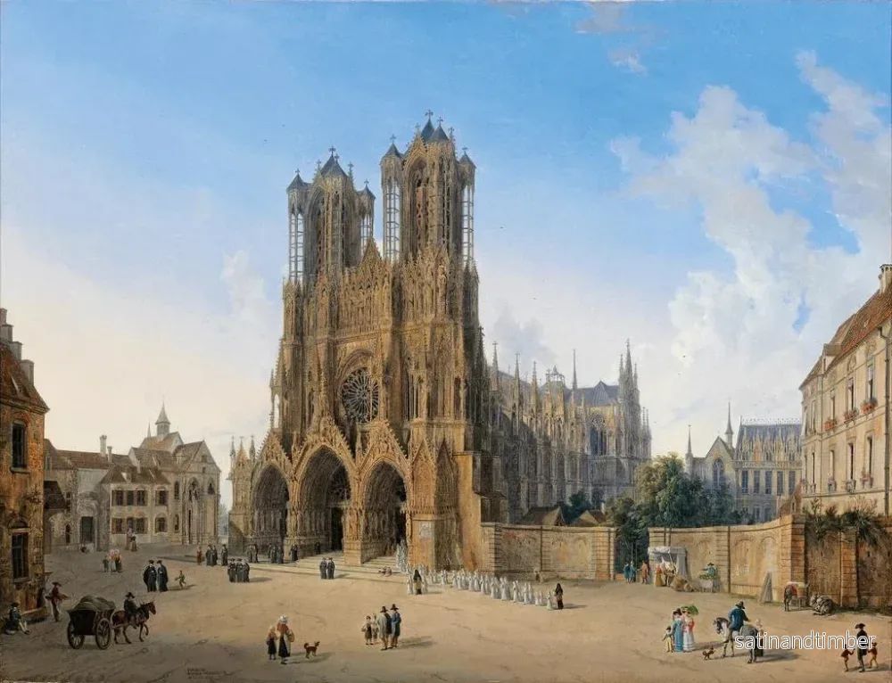 Reproduktion av målningen av Reims domkyrka - Domenico Quaglio den Yngre - Bild 2