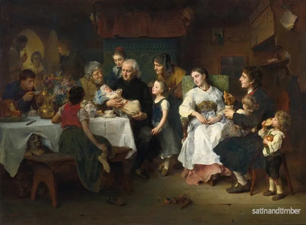Reproduktion av målningen Le baptême - Ludwig Knaus - Bild 2