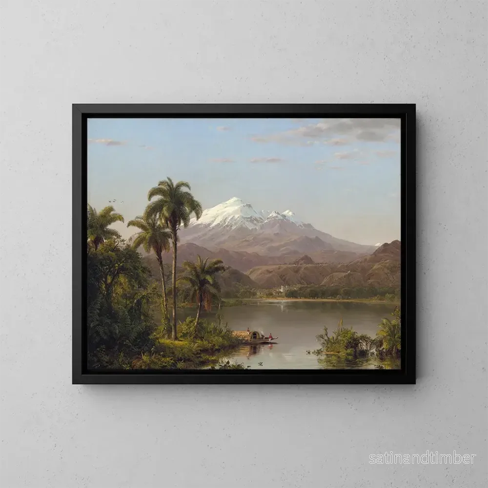 Reproduktion av målningen Palmiers Tamaca - Frederic Edwin Church