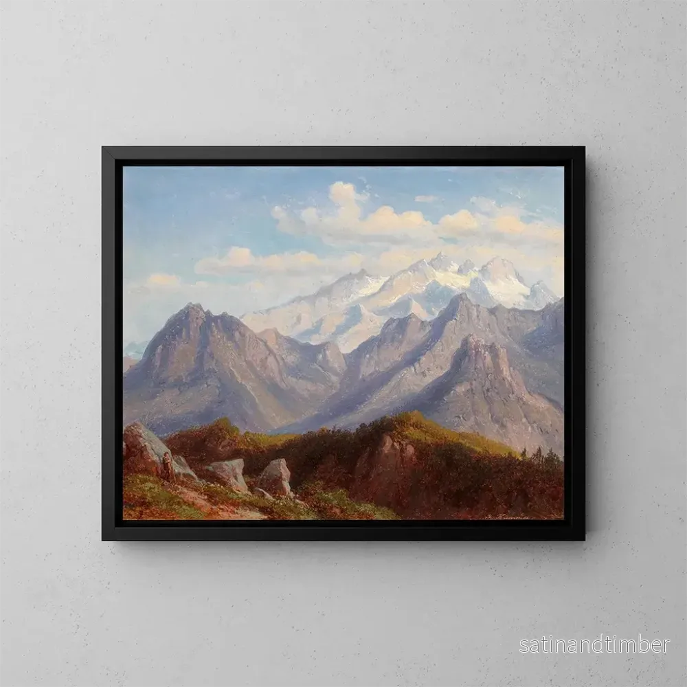 Reproduktion av målningen Vue du Schafberg sur le Dachstein - Robert Kummer