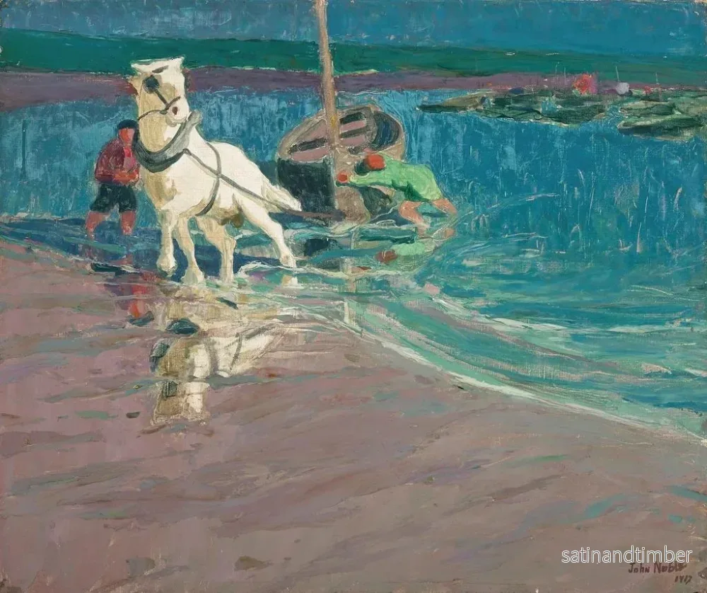 Reproduktion av målningen Le cheval blanc au gué - John Noble - Bild 2