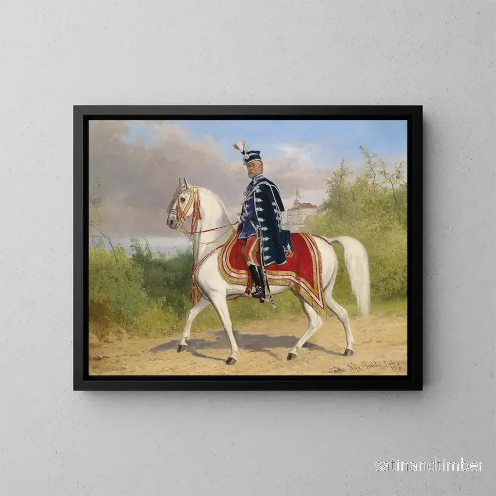 Reproduktion av målningen Noble hongrois à cheval - Wilhelm Richter
