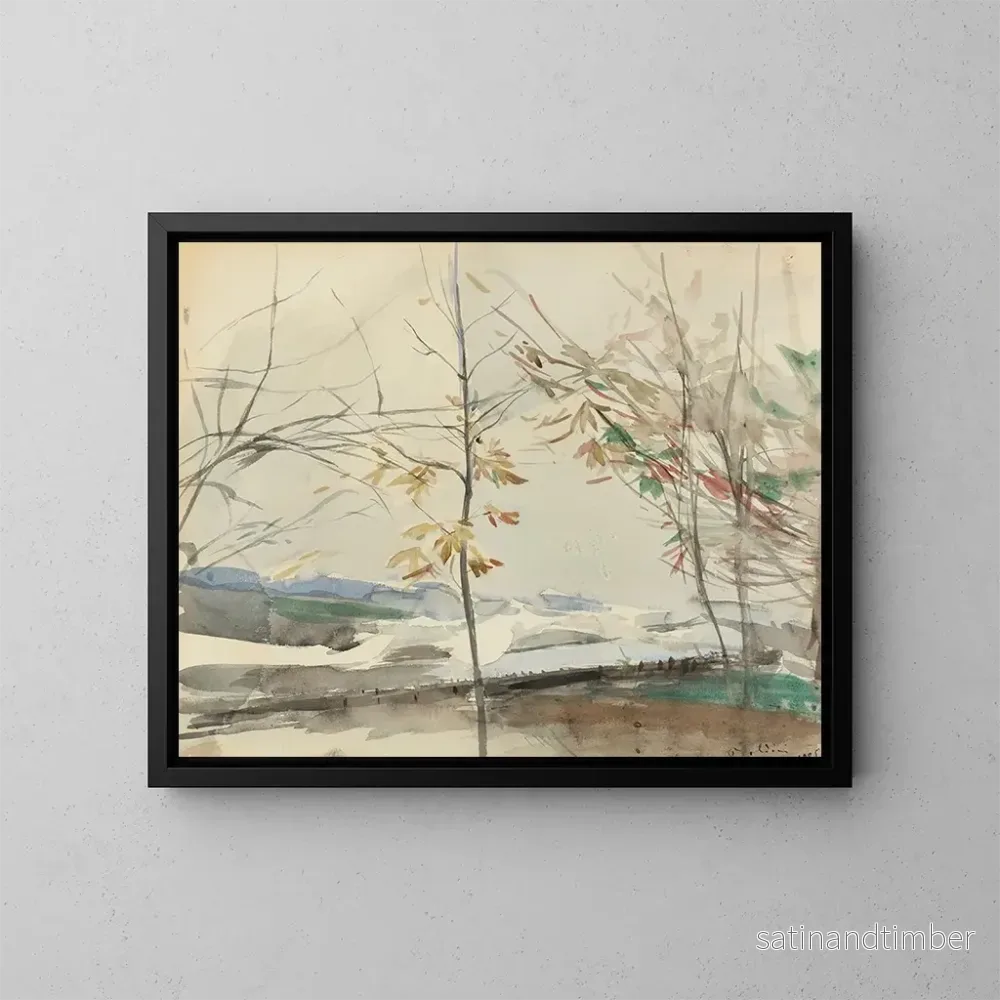 Reproduktion av målningen Landskapsbild av höst med träd - Giovanni Boldini