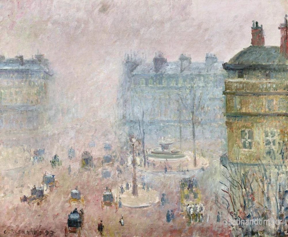 Reproduktion av målningen Place du Théâtre-Français, dimmighetseffekt - Camille Pissarro - Bild 2