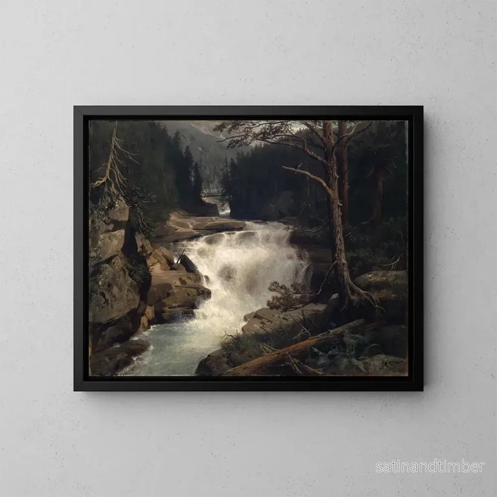 Reproduktion av målningen Cascade i Avers-dalen - Ernst Schiess
