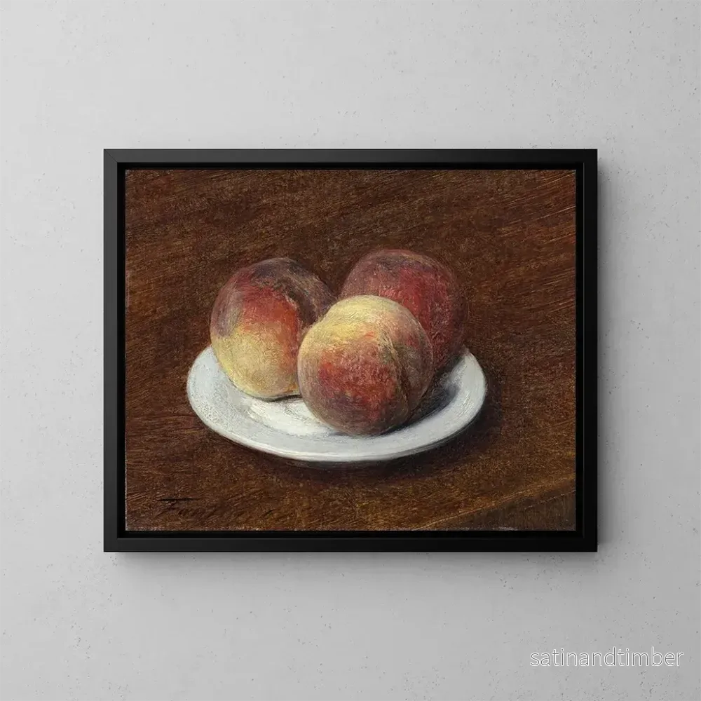 Reproduktion av målningen Tre persikor på en tallrik – Henri Fantin-Latour Reproduktion av målningen Tre persikor på en tallrik – Henri Fantin-Latour