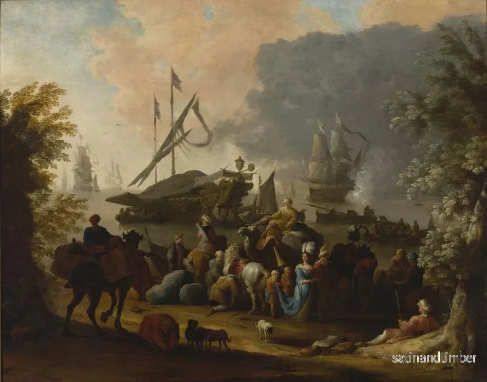 Reproduktion av målningen Scen i en orientalisk hamn - Hendrik van Minderhout - Bild 2