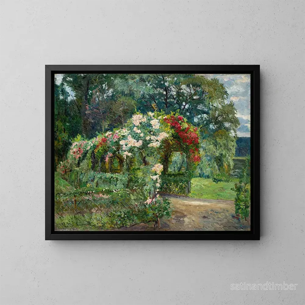 Reproduktion av målningen Rosenlaube dans le jardin de Richter – Philipp Franck Reproduktion av målningen Rosenlaube dans le jardin de Richter – Philipp Franck