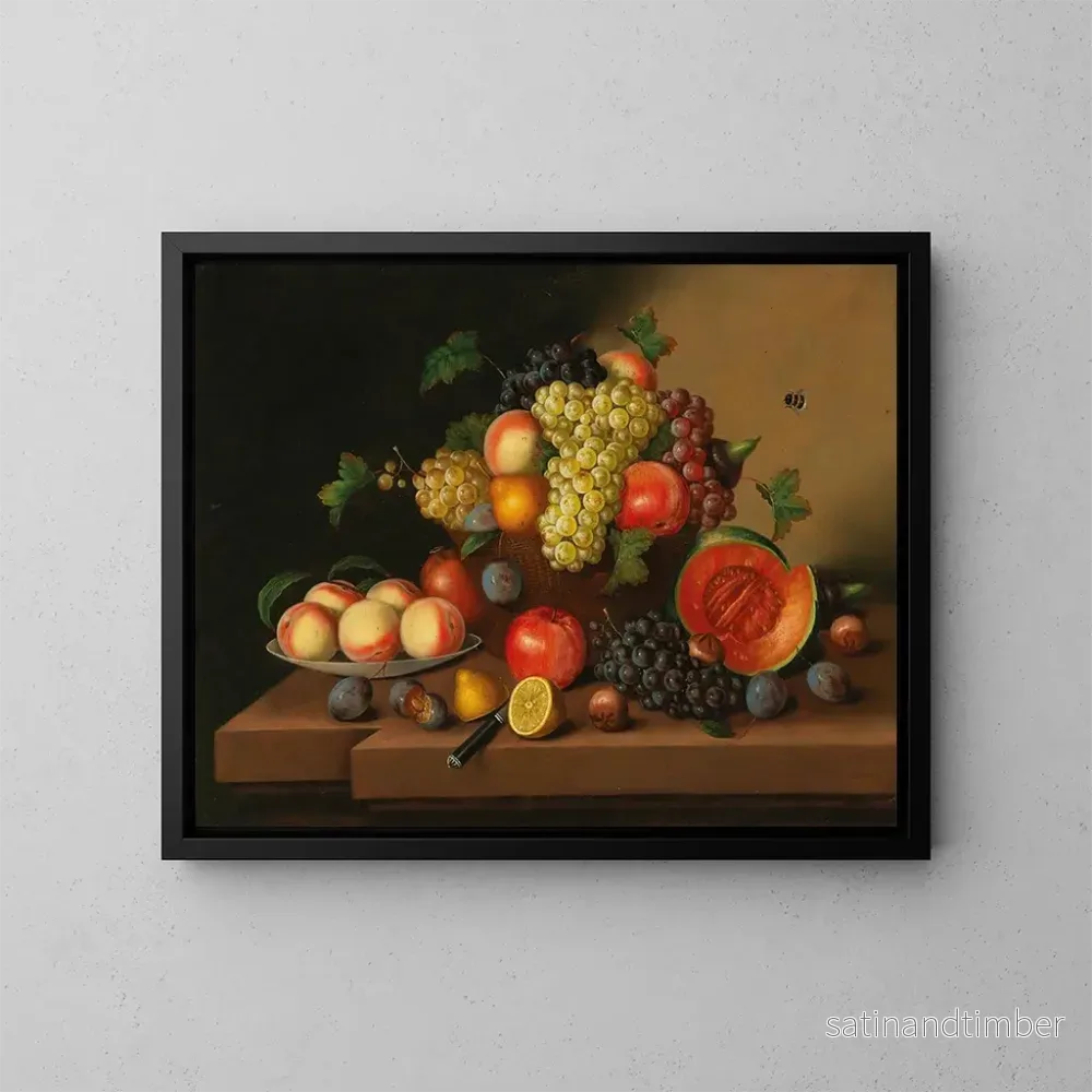 Reproduktion av målningen stor dekorativ stilleben av frukt – Johann Georg Seitz Reproduktion av målningen stor dekorativ stilleben av frukt – Johann Georg Seitz
