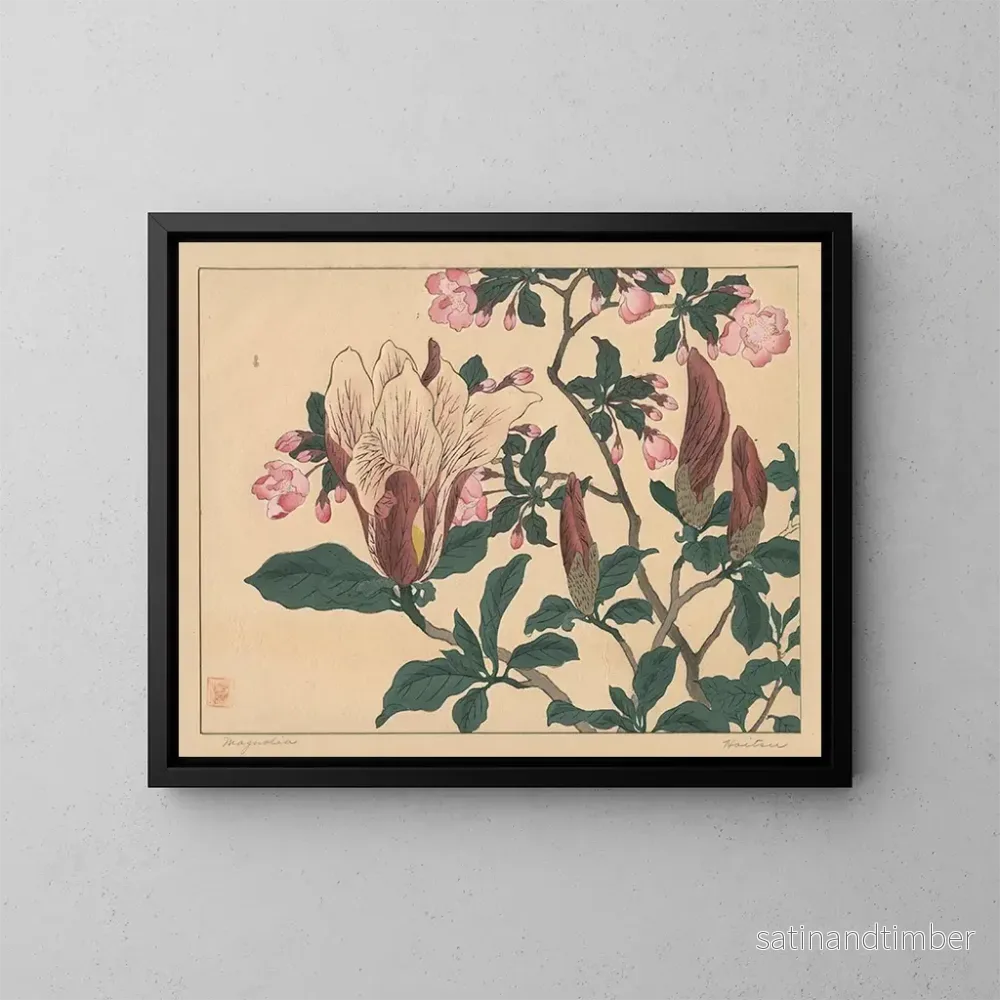 Reproduktion av målningen Magnolia - Sakai Hōitsu