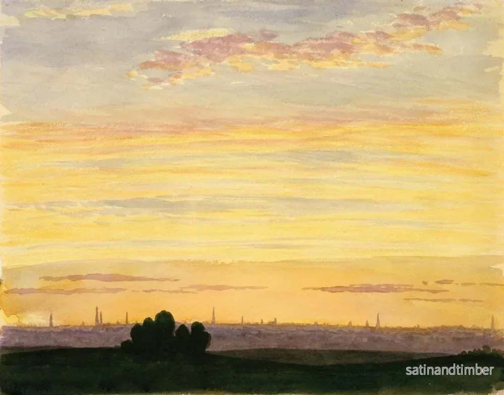Reproduktion av målningen av stad och solnedgång - Henry Farrer - Bild 2
