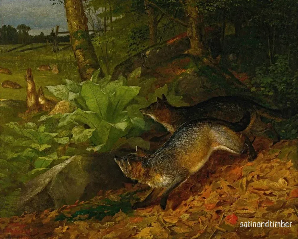 Reproduktion av målningen av rävar och kaniner - William Holbrook Beard - Bild 2