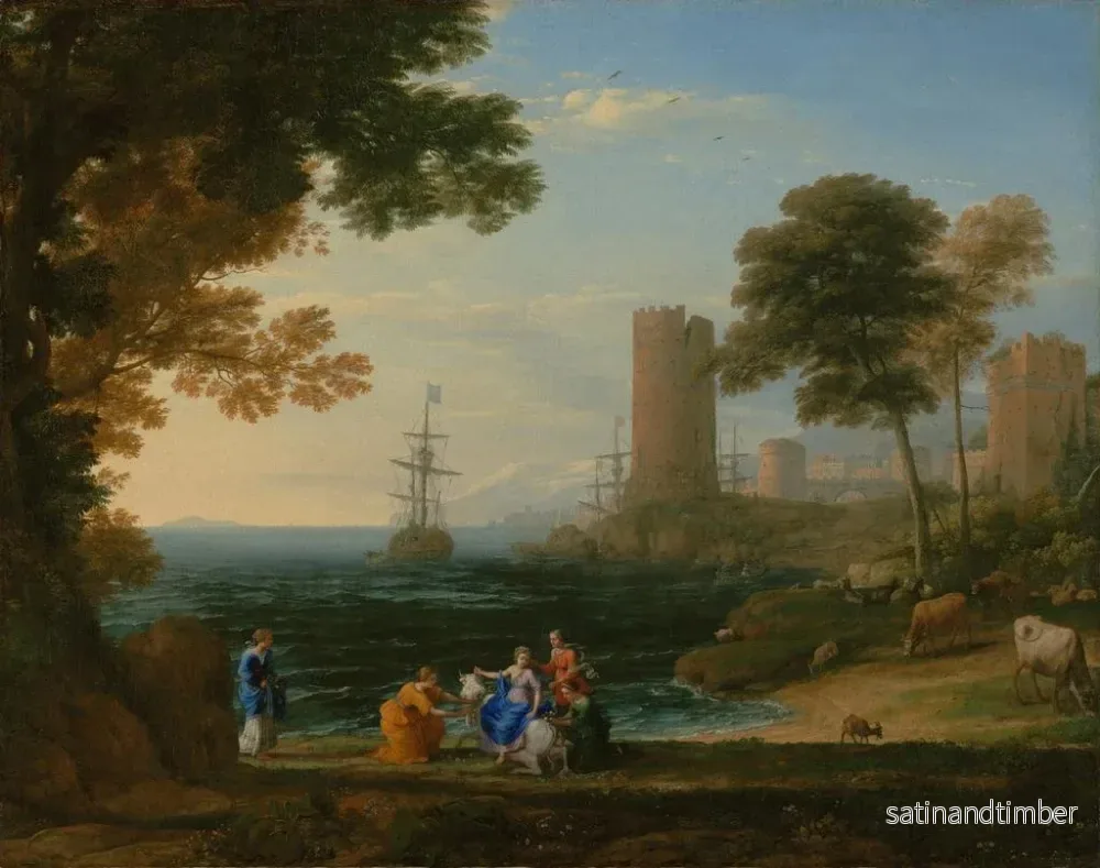 Reproduktion av målningen Vue côtière avec l'enlèvement d'Europe - Claude Lorrain - Bild 2