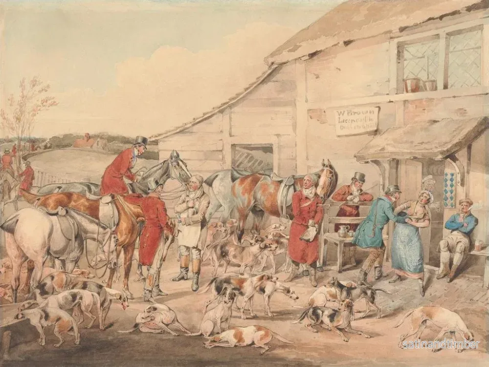 Reproduktion av målningen La chasse au renard: le rafraîchissement - Henry Thomas Alken - Bild 2