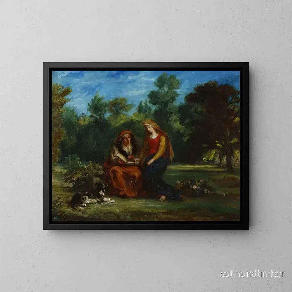 Reproduktion av målningen Lärdomens Målning - Eugène Delacroix