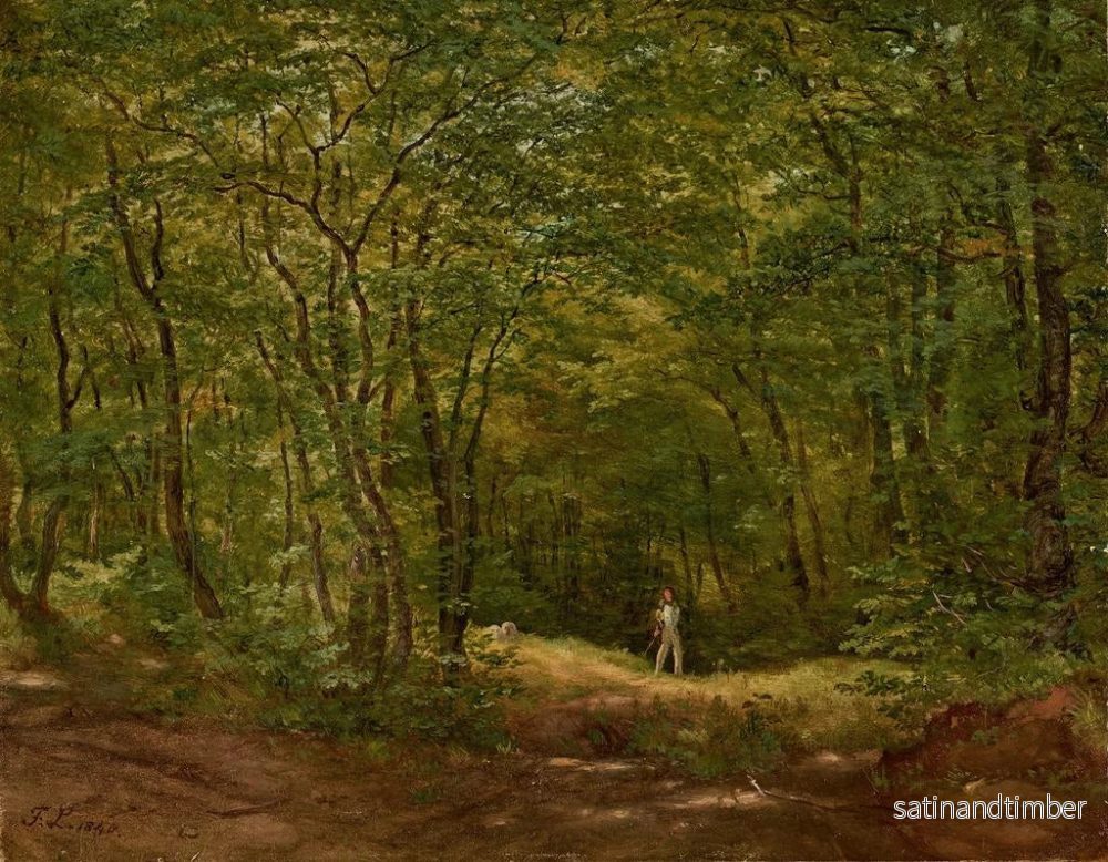 Reproduktion av målningen Promenör i ett skogligt landskap - Friedrich Loos - Bild 2