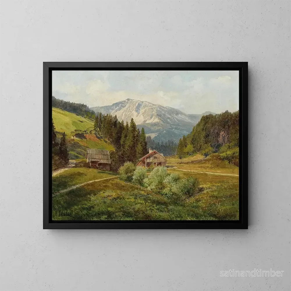 Reproduktion av målningen Vue d'un alpage avec le Schneeberg en arrière-plan - Konrad Petrides